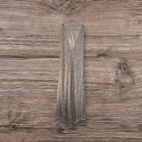 New Mac Duggal Champagne Sequin Dress - Picture 4 of 6